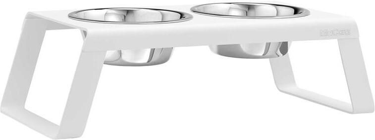 MiaCara Desco hondenvoerbak medium aluminium wit