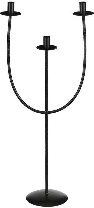 Mica Decorations Kantas Kandelaar L30 x B15 x H73 cm Zwart