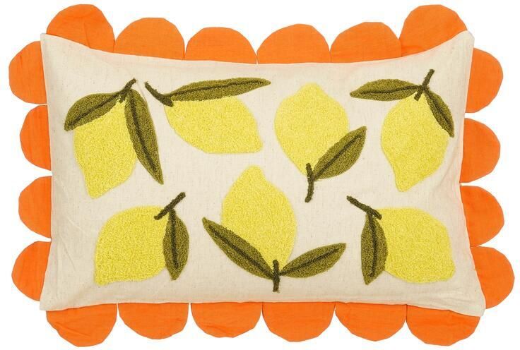 Mica Decorations Citroen Sierkussen L65 x B45 x H10 cm Katoen