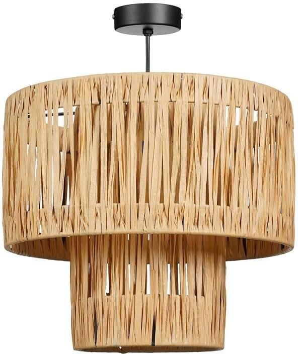 Mica Decorations Elisa Hanglamp H30 x Ø35 cm Raffia Lichtbruin