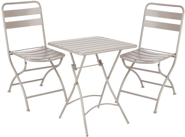 Mica Decorations Evita Bistro Tuin Set Ijzer Bruin Set van 3