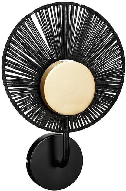 Mica Decorations Helge Wandlamp L26 x B12 x H39 cm Zwart Goud