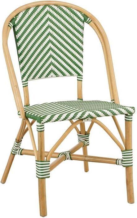 Mica Decorations Mandox Bistrostoel Rotan Donkergroen Wit