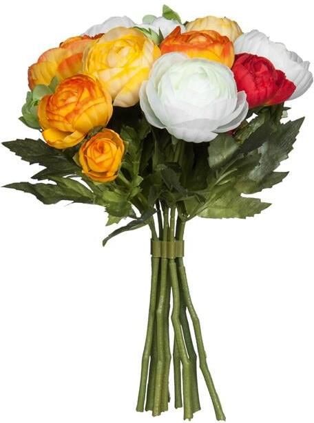 Mica Decorations Ranonkels Kunstbloemen Boeket H22 x Ø19 cm Oranje