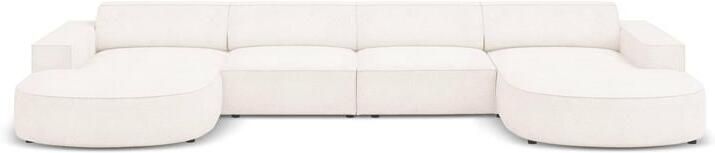 Micadoni Home Micadoni Jodie U-bank Afgerond Bouclé Wit