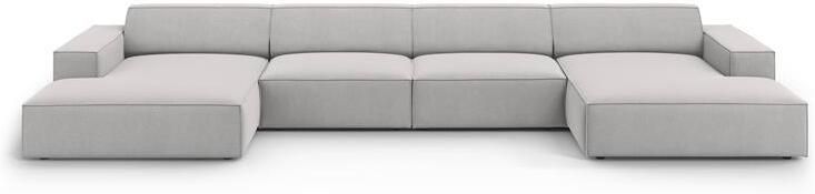 Micadoni Home Micadoni Jodie U-bank Geweven Lichtgrijs