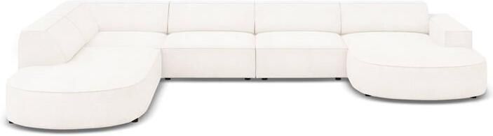 Micadoni Home Micadoni Jodie U-bank Links Afgerond Bouclé Wit