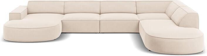 Micadoni Home Micadoni Jodie U-bank Rechts Afgerond Fluweel Crème