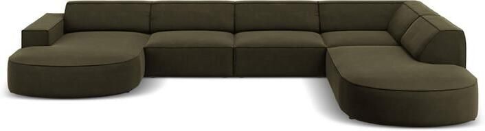 Micadoni Home Micadoni Jodie U-bank Rechts Afgerond Fluweel Mosgroen