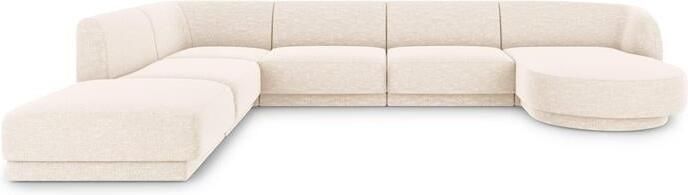 Micadoni Home Micadoni Miley U-bank Hoek Links Chenille Crème