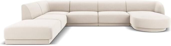 Micadoni Home Micadoni Miley U-bank Hoek Links Velvet Crème