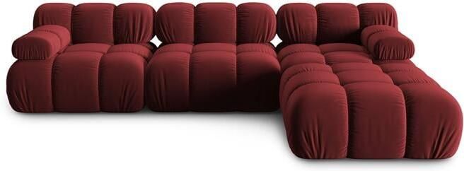 Milo Casa Tropea Modulaire 3-zitsbank met Hocker Bordeauxrood