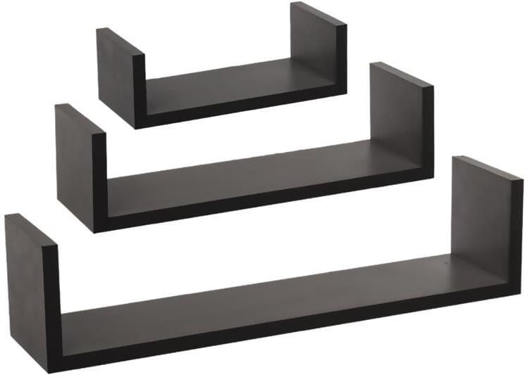 MISOU Zwarte Wandplanken Fotoplank Boekenplank Keuken Woonkamer Zwevend Muurplank- -3 Maten MDF Boekenrek Wanddecoratie Woonkamer - Foto 3