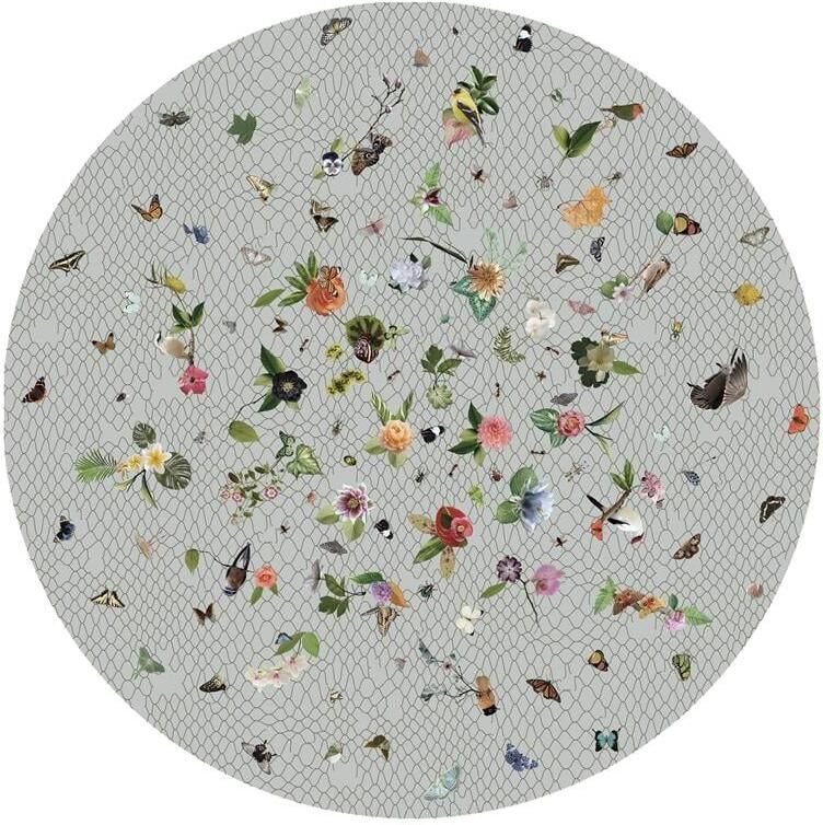 Moooi Carpets Garden of Eden Round Netting vloerkleed 350 wol grijs