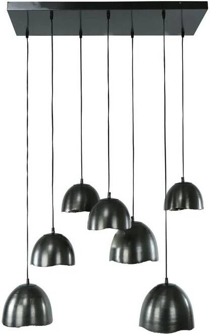 MOOS Logan Hanglamp 7-lichts Zwart Nikkel