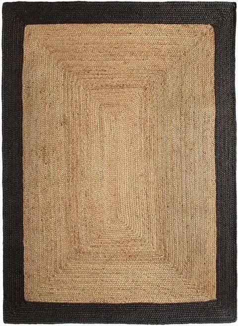 MrCarpet Jute vloerkleed rechthoek naturel antraciet 140 x 200cm - Foto 2