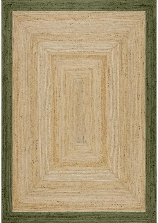Mrcarpet Jute vloerkleed Rechthoek naturel|Groen 140x200cm - Foto 2