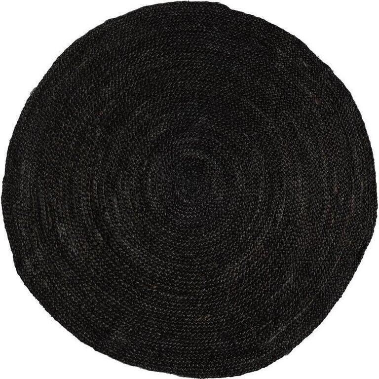 MrCarpet Rond jute vloerkleed Zwart antraciet 160cm - Foto 3
