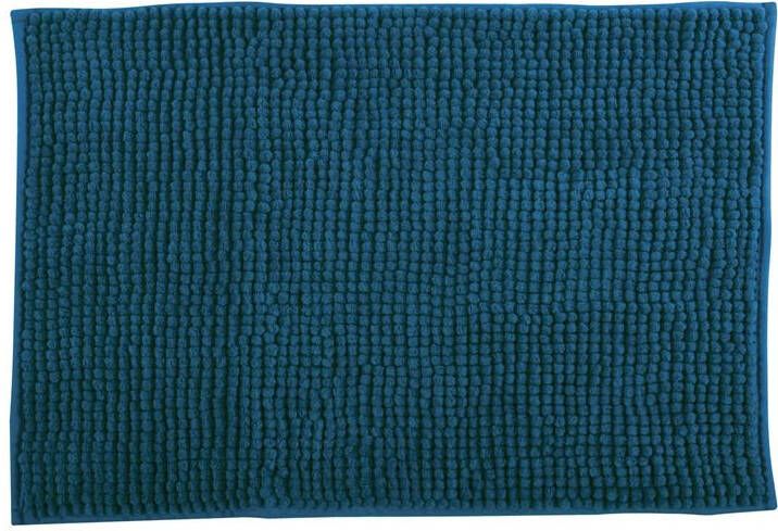 MSV Badkamerkleed|badmat voor op de vloer donkerblauw 60 x 90 cm