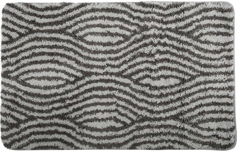 MSV Badkamerkleed|badmat voor op de vloer grijs|wit 50 x 80 cm