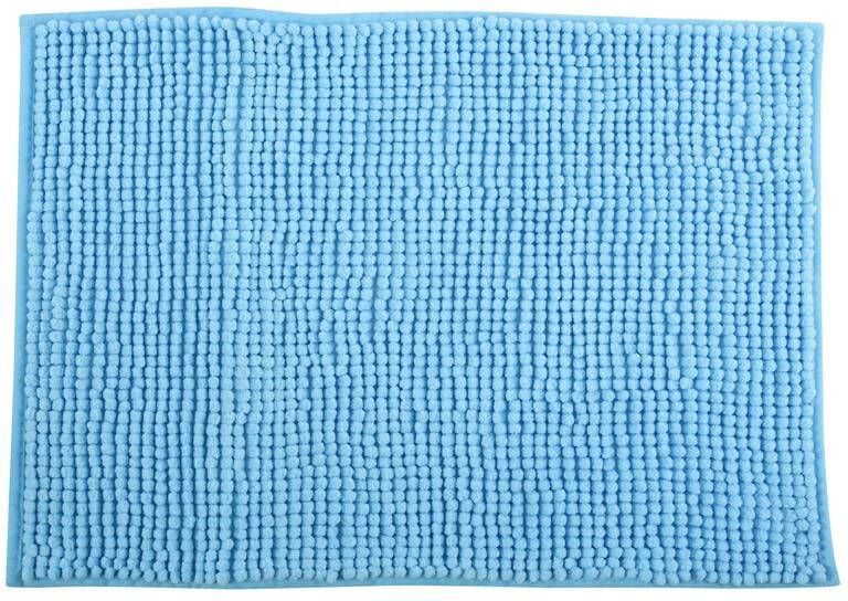 MSV Badkamerkleed|badmat voor op de vloer lichtblauw 60 x 90 cm