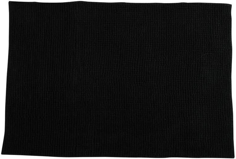 MSV Badkamerkleed|badmat voor op de vloer zwart 60 x 90 cm
