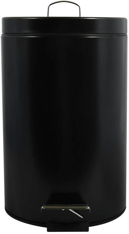 MSV badkamer|toilet pedaalemmer zwart 12 liter 25 x 40 cm