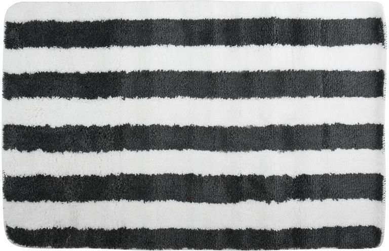 MSV Badkamerkleed|badmat voor op de vloer grijs|wit 50 x 80 cm