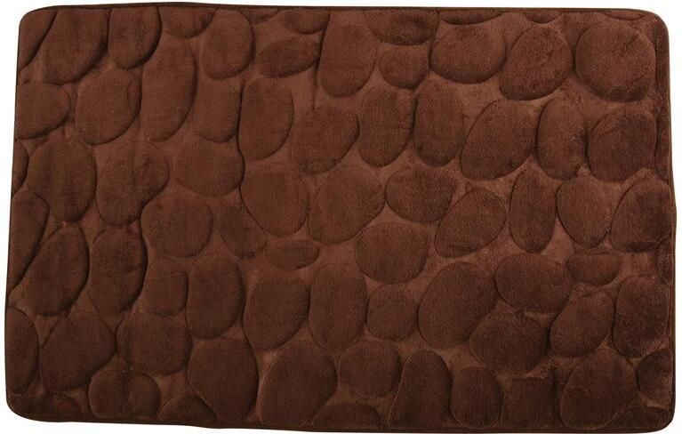MSV Badkamerkleedje|badmat kiezel vloer bruin 50 x 80 cm