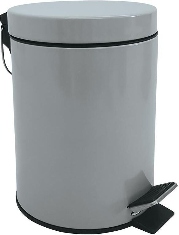 MSV badkamer|toilet pedaalemmer grijs 3 liter 17 x 25 cm