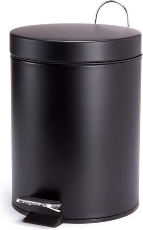 MSV badkamer|toilet pedaalemmer zwart 5 liter 20 x 28 cm