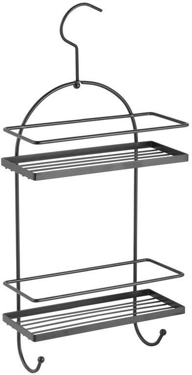 MSV doucherekje hangend 2-laags zwart metaal H50 cm