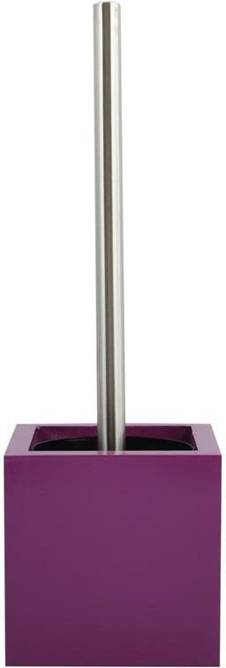 MSV Toiletborstel in MDF houder|rvs wc-borstel paars 37 cm