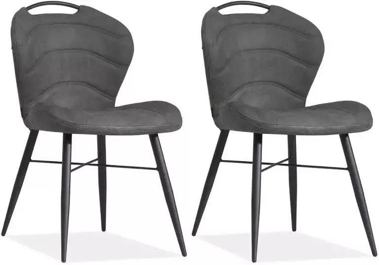 MX Sofa Eetkamerstoel Talent luxor Antraciet (set van 2 stoelen) - Foto 2