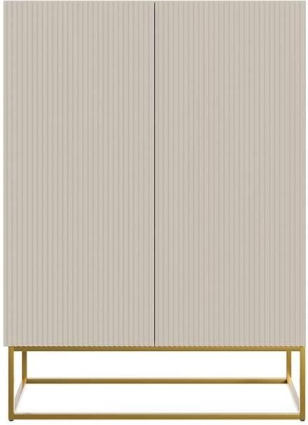 Selsey Veldio Dressoir 2-deurs 90 cm Grijsbeige met gouden poten - Foto 2