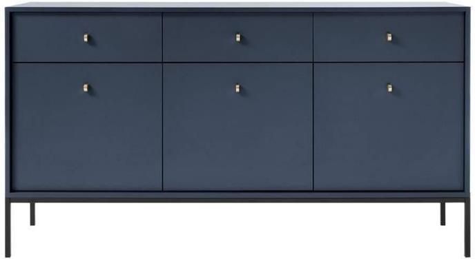 Selsey Monne Drie-deurs dressoir met lades Marineblauw - Foto 2