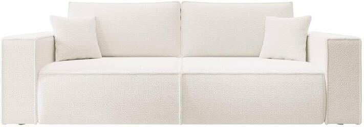 NADUVI Collection Galine 3-zitsbank met Slaapfunctie Bouclé Wit