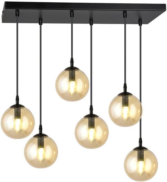 NADUVI Collection Glazen hanglamp eetkamer Cosmo 6-lichts