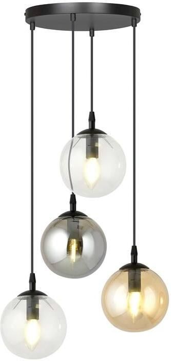 NADUVI Collection Glazen hanglamp eetkamer Cosmo rond 4-lichts