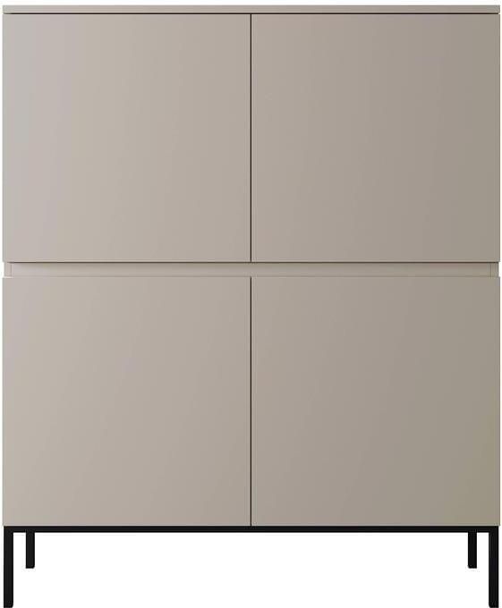 Selsey Bemmi Hoge kast 100 cm Beige met zwarte poten - Foto 2