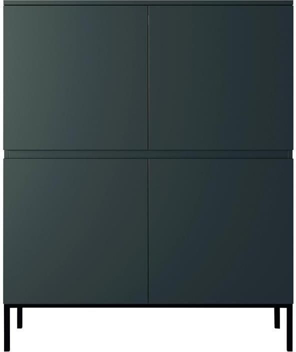 Selsey Bemmi Hoge Dressoir 100 cm Donkergroen met zwarte poten - Foto 2