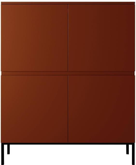 Selsey Bemmi Hoge Dressoir 100 cm Baksteen met zwarte poten - Foto 2