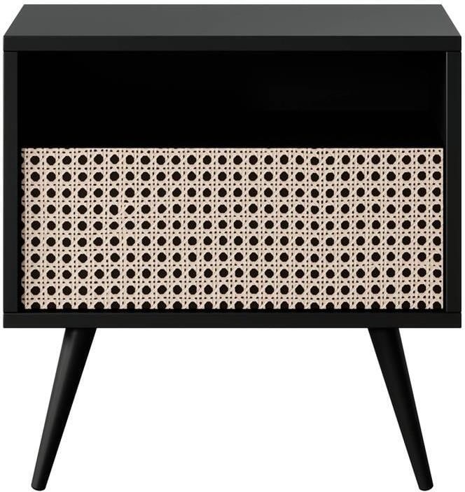 Selsey Bello Nachtkastje met lade Zwart met zwarte poten - Foto 2