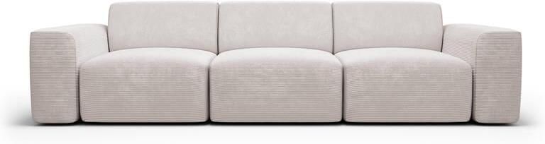 NADUVI Collection Nina 3-zitsbank Ribstof Crème