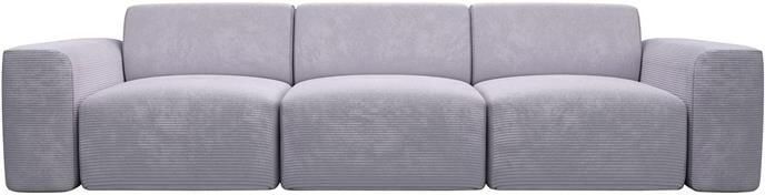 NADUVI Collection Nina 3-zitsbank Ribstof Lichtgrijs