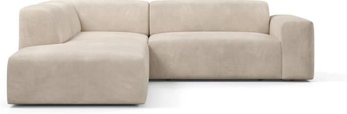 NADUVI Collection Nina Big Hoekbank Links Velvet Beige