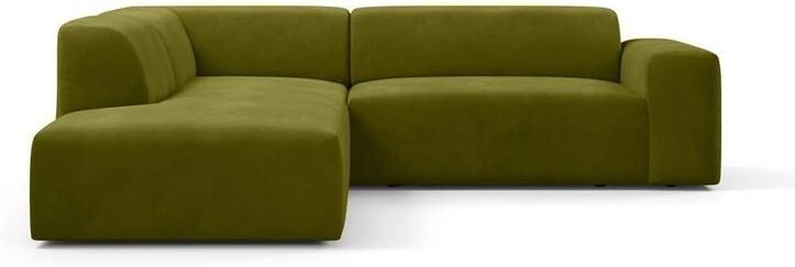NADUVI Collection Nina Big Hoekbank Links Velvet Olijfgroen