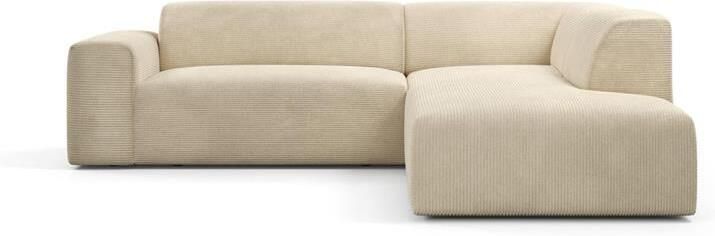 NADUVI Collection Nina Big Hoekbank Rechts Ribstof Crème