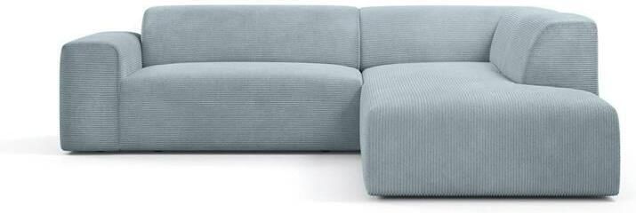 NADUVI Collection Nina Big Hoekbank Rechts Ribstof Grijsblauw