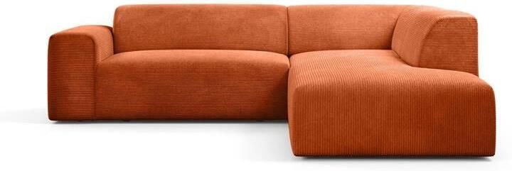 NADUVI Collection Nina Big Hoekbank Rechts Ribstof Terra Cotta